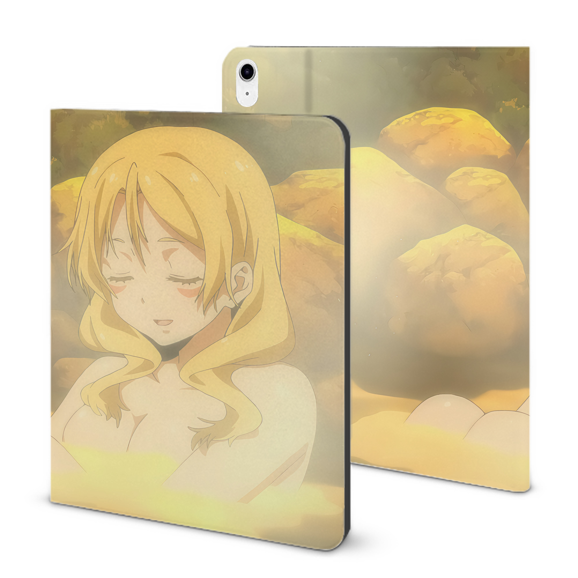 （画像用） 転スラ Regarding Reincarnated to Slime IPad ケース ブック型 PUレザー TPU 耐衝撃 軽量 薄型 ペン収納なし 全面保護 IPad 各モデル対応
